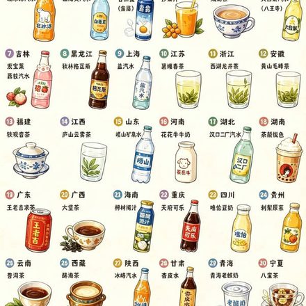 中国各省特色饮品图鉴：34种“家乡水”，你喝过几种？